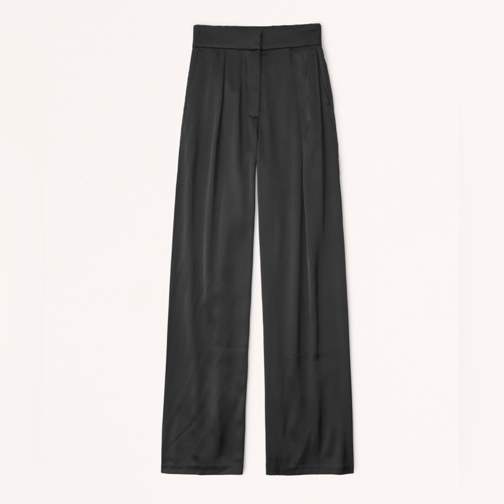 Abercrombie Satin Tailored Wide Leg Trousers